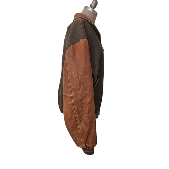 Golden Bear Vintage Men’s Varsity Bomber Loden Stripe Knit Jacket Size Large - Picture 6 of 17